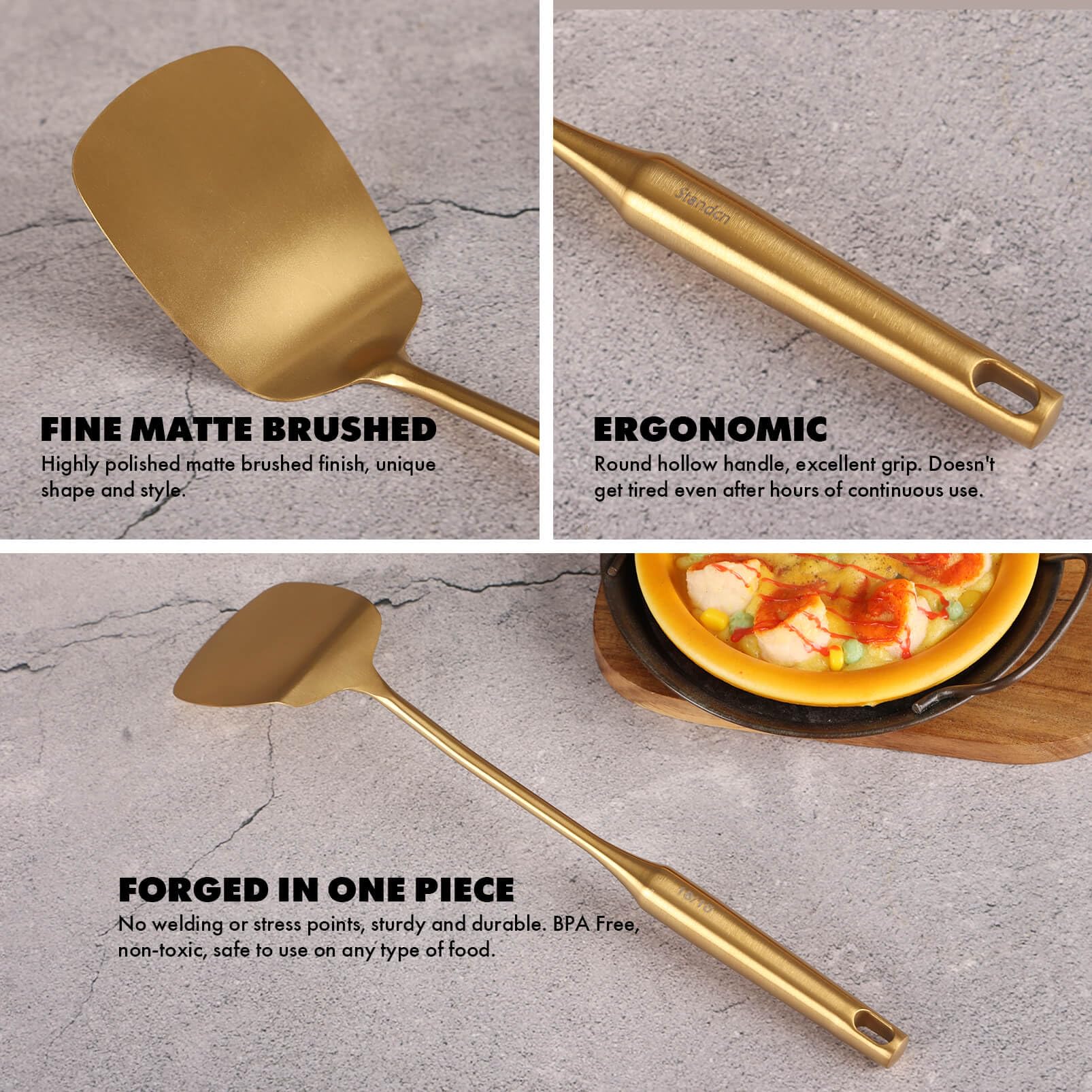 Standcn Gold: mangos ergonómicos que resisten altas temperaturas y ofrecen control preciso.
