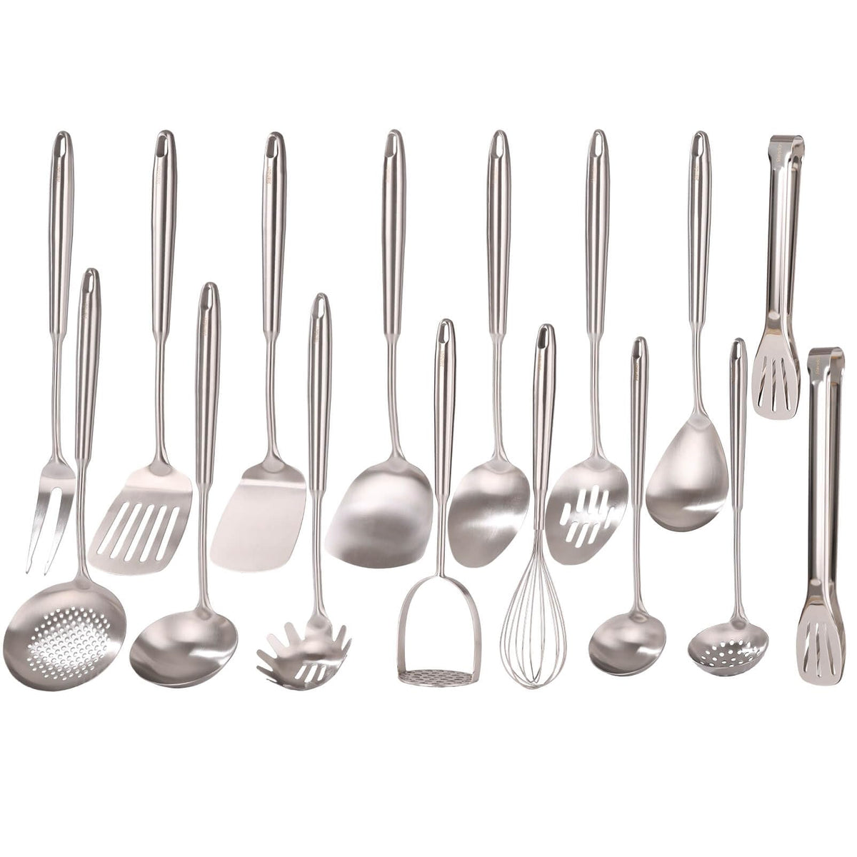 Standcn juego-utensilios-cocina-16-piezas-18-10-frontal: conjunto elegante para uso diario