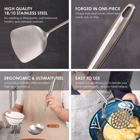 Standcn pinzas de cocina, diseño ergonómico, agarre seguro para voltear alimentos.