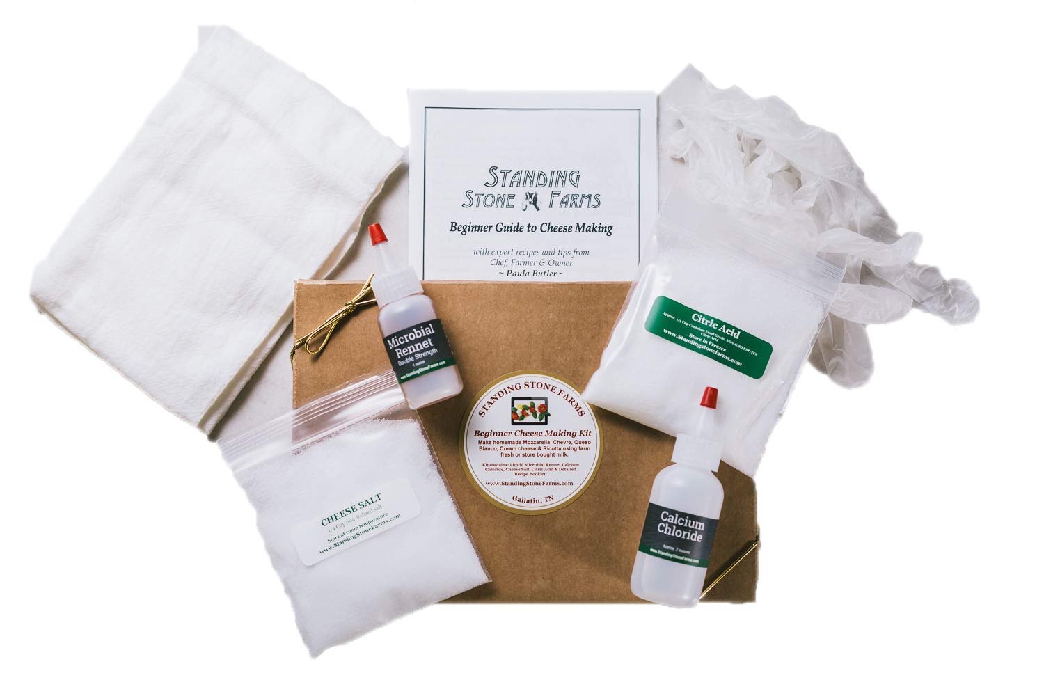 Kit básico de Standing Stone Farms para hacer queso en casa con todo incluido