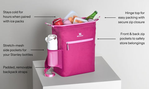 Stanley All Day Madeleine Midi Enfriador: bolsillo discreto para objetos de valor con cremallera.
