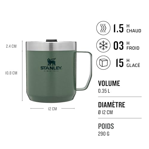Stanley Classic tumbler en acabado Hammertone Verde para uso exterior