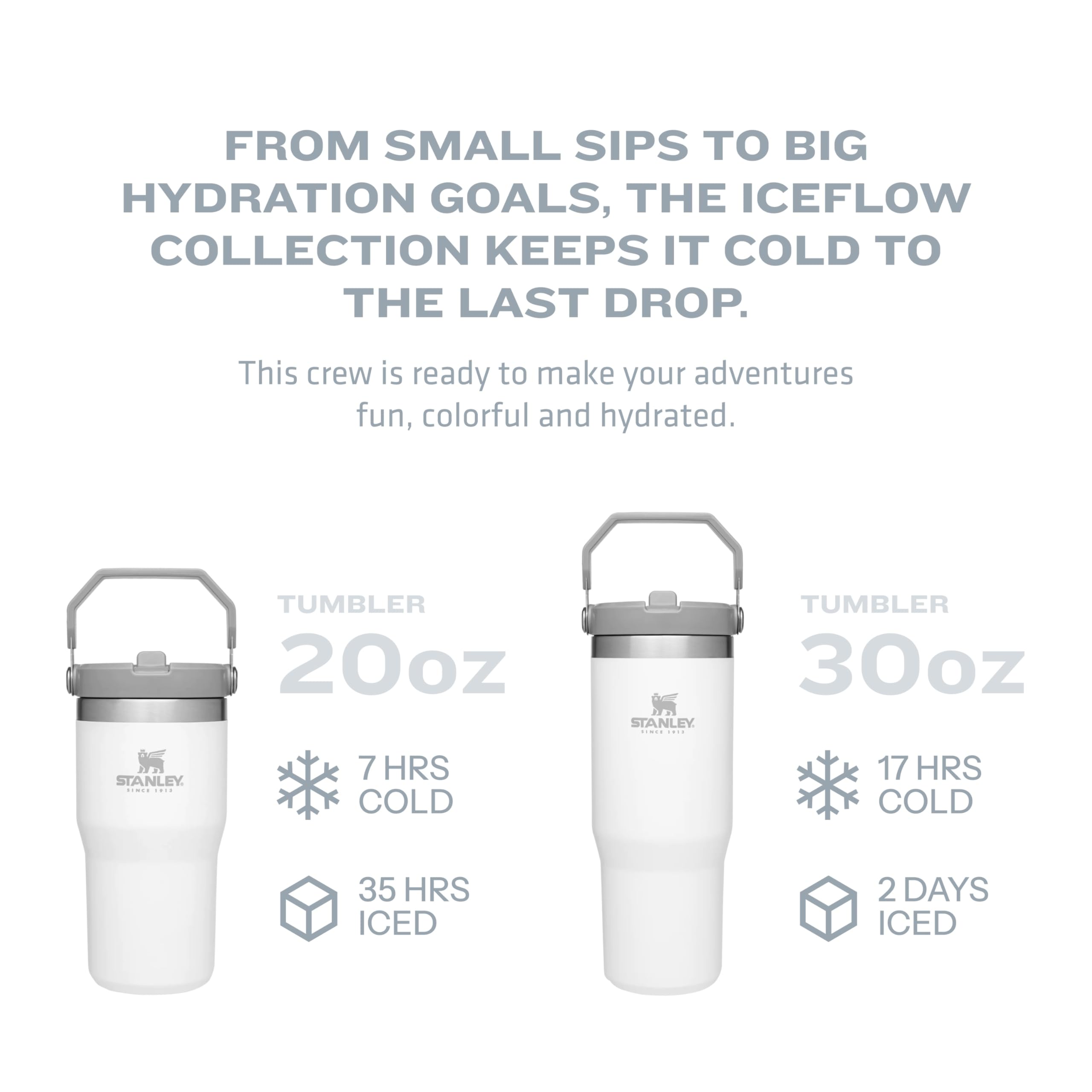 Stanley IceFlow Acero inoxidable, duradero y sin bisfenol A para uso diario.