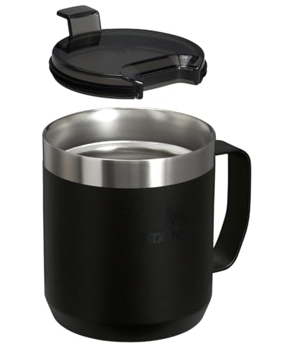 STANLEY Stay-Hot Camp Mug 12 onzas, ideal para mantener el café caliente.