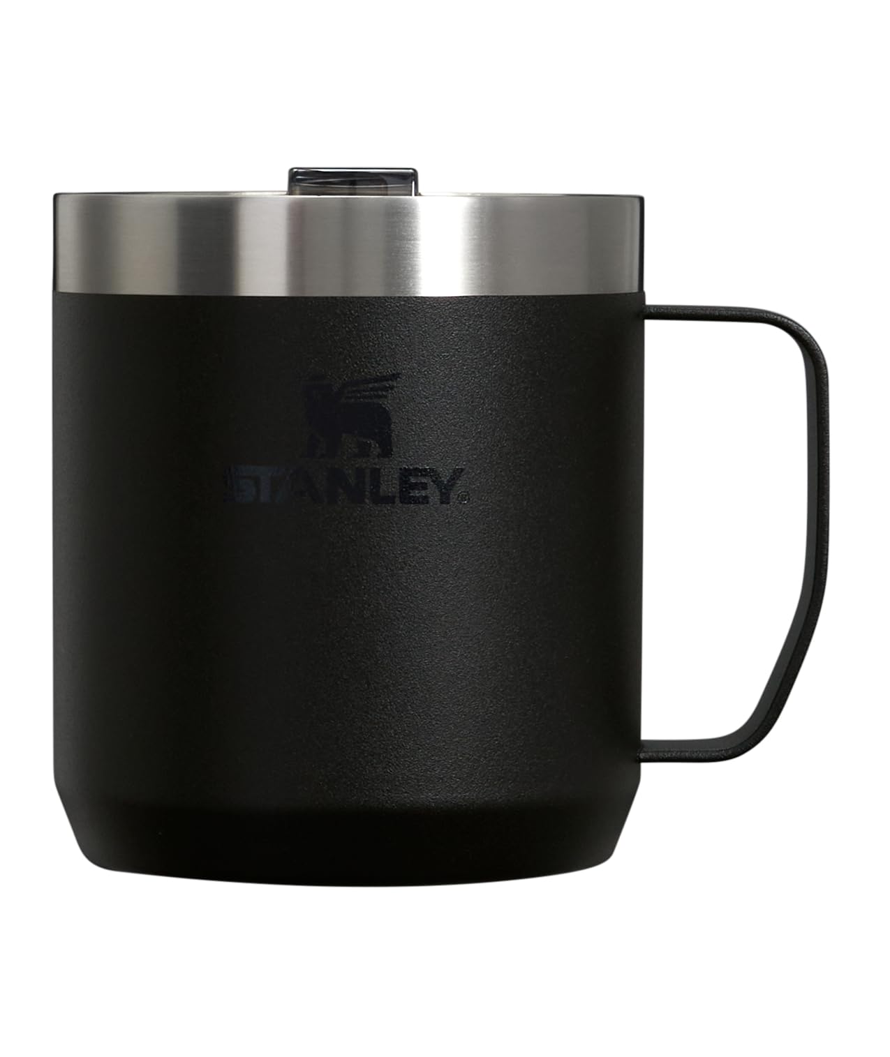STANLEY Stay-Hot Camp Mug con tapa presión, ideal para evitar derrames al exterior.