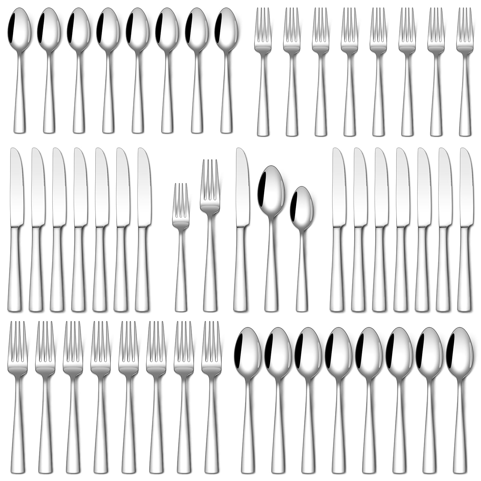 Stapava 40 piezas: cuchillos de cena con acabado espejo para mesa elegante