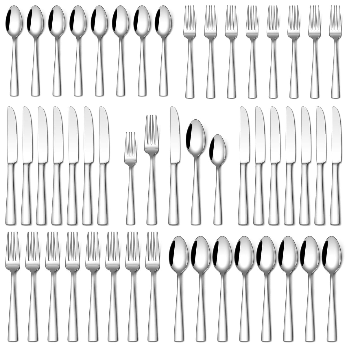 Stapava 40 piezas: cuchillos de cena con acabado espejo para mesa elegante