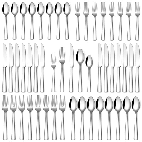 Stapava 40 piezas: cuchillos de cena con acabado espejo para mesa elegante