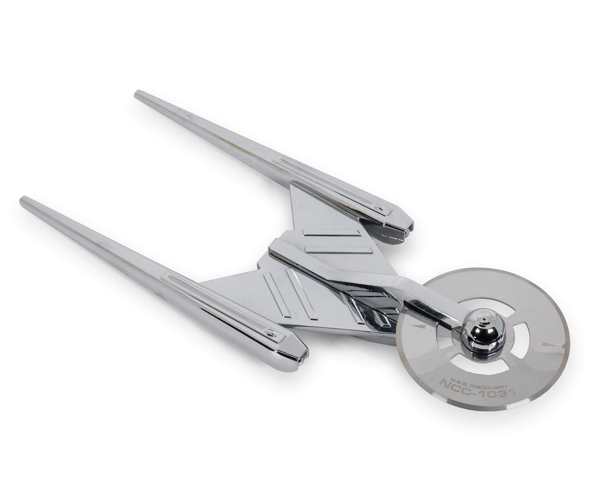 Rueda del cortapizza Star Trek Discovery Crossfield facilita cortes limpios y uniformes.