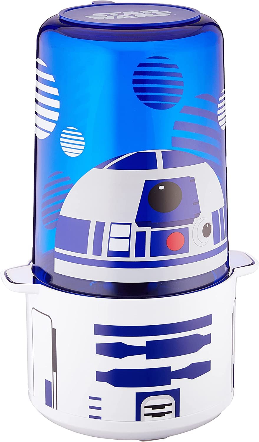 Star Wars R2-D2 Stir Popcorn Popper frente, ideal para noches de cine en casa.