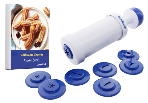 StarBlue Churrera con ocho discos para churros de diseños variados y decoración atractiva.
