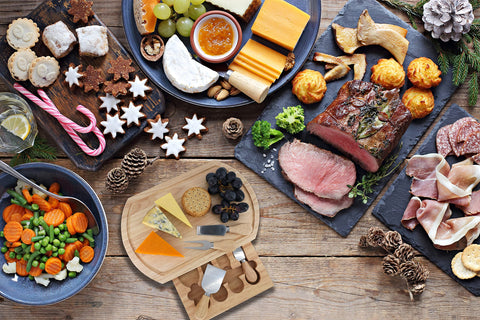 StarBlue tabla queso con cajón deslizante para utensilios prácticos