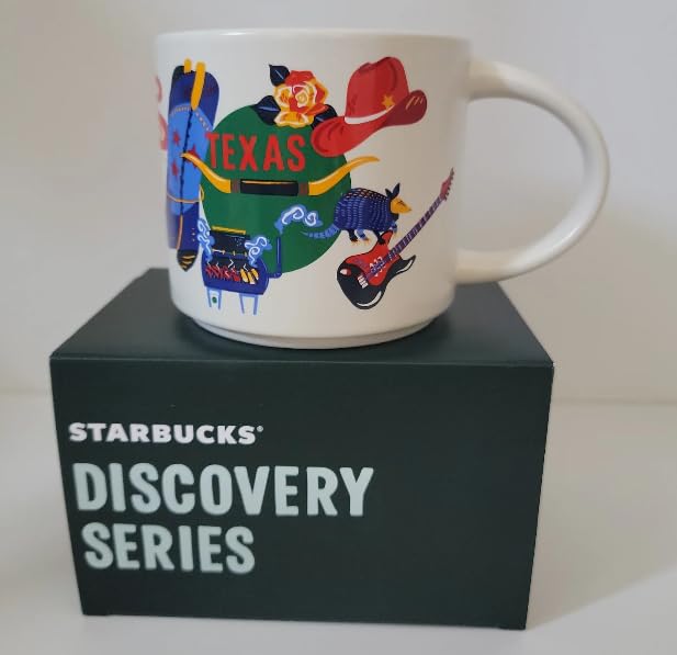 Starbucks Discovery Series: taza cerámica Texas, 14oz, ideal para café caliente con diseño elegante.