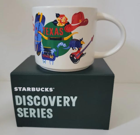 Starbucks Discovery Series: taza cerámica Texas, 14oz, ideal para café caliente con diseño elegante.