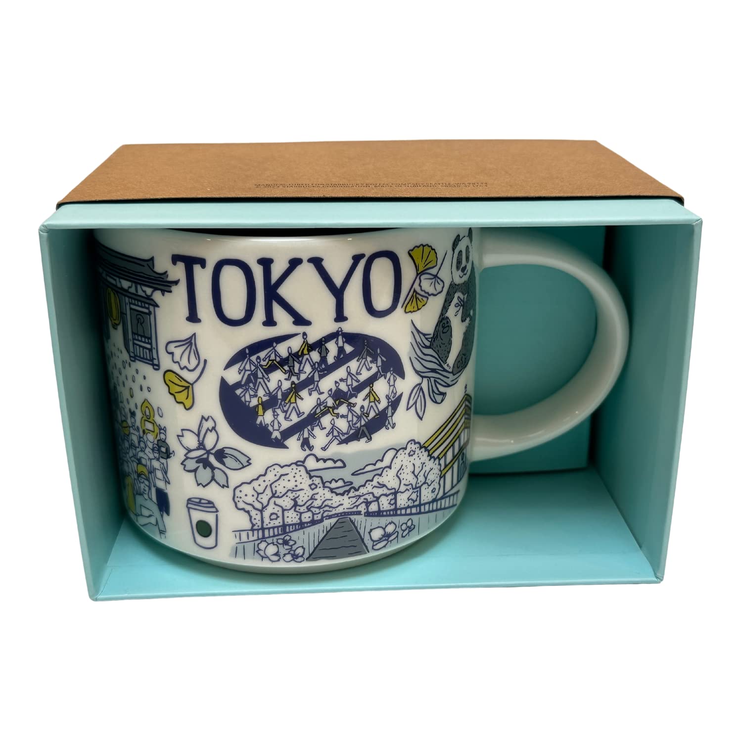 Starbucks Serie Estuve Allí Tokio, motivos cerezos y panda, perfecto para café en casa.