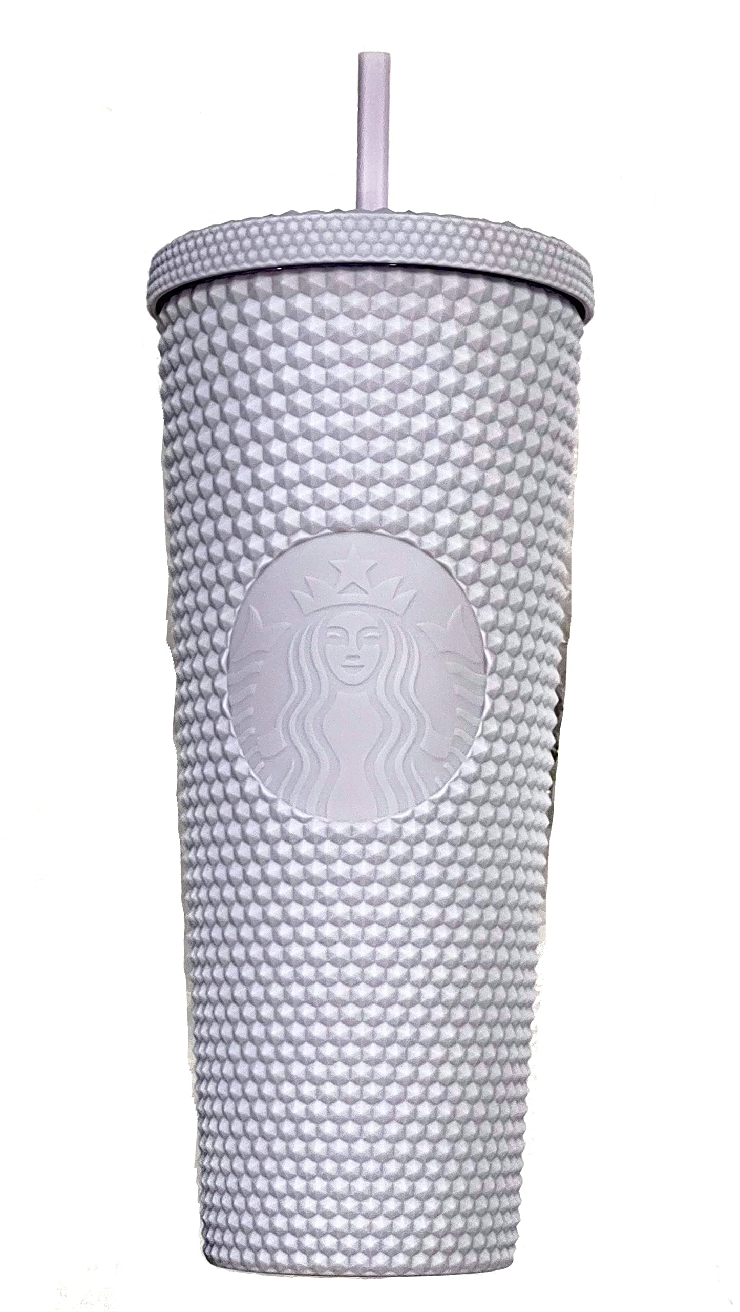 Starbucks tumbler frío con diseño bordado, ideal para llevar café o bebidas frías todo el día.