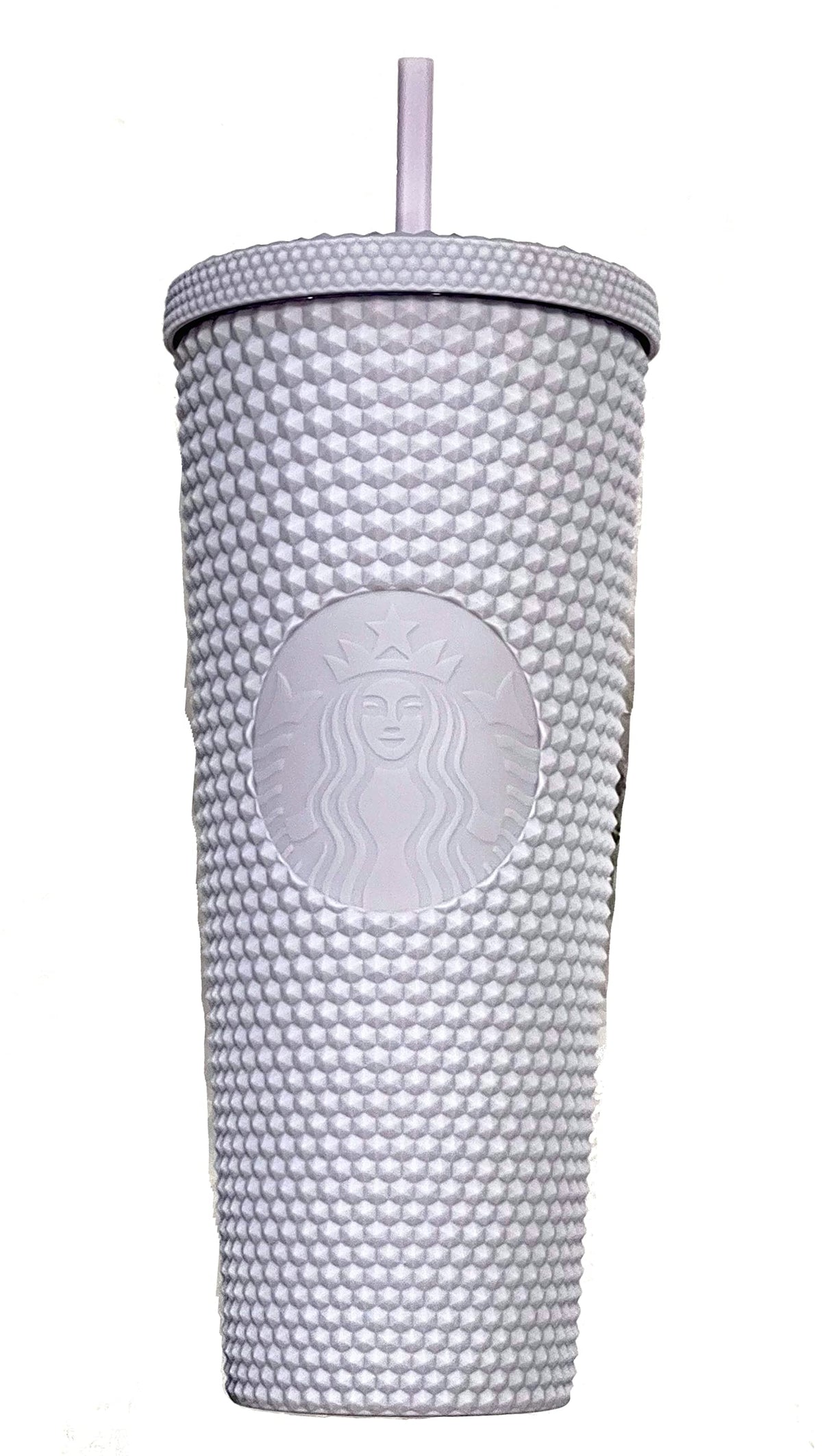 Starbucks tumbler frío con diseño bordado, ideal para llevar café o bebidas frías todo el día.