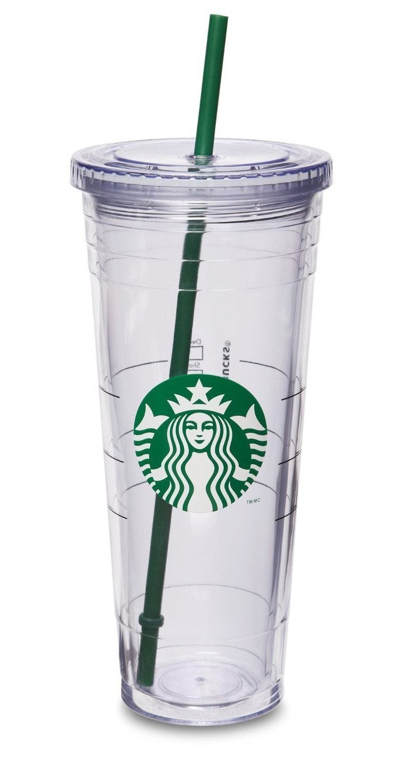 Starbucks Venti vaso frío 24 onzas con doble pared, mantiene la bebida fría por más tiempo.