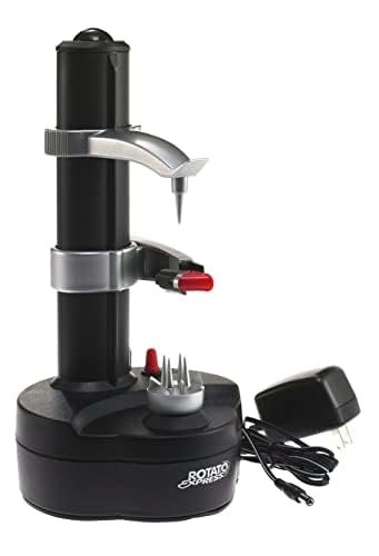 Starfrit Rotato Express 2.0, conector 6V y baterías, opción portátil para uso sin enchufe.