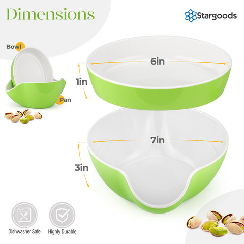 Stargoods Bol Pistacho, diseño doble, optimiza el espacio en la mesa