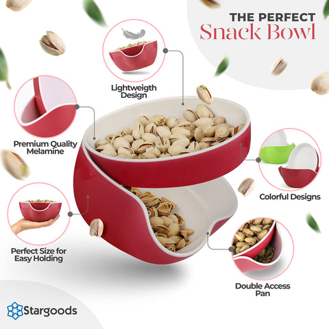Stargoods Pistachio Bowl, doble plato para ahorrar espacio y servir snacks con estilo.