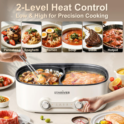 Base estable evita deslizamientos durante la cocción en mesa.