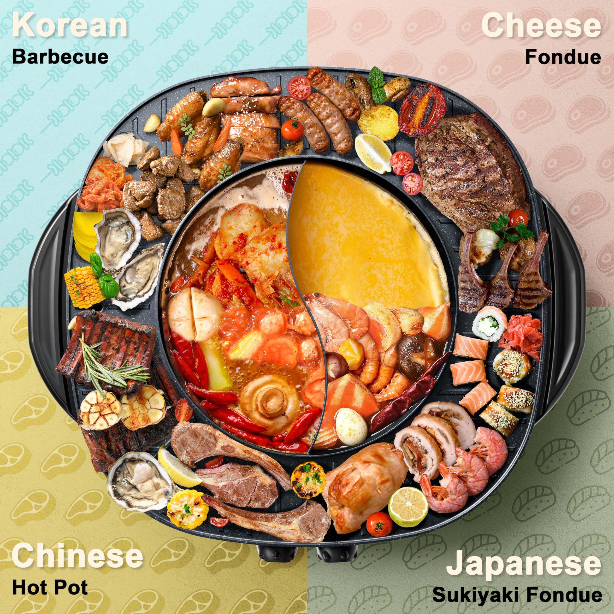 Stariver Parrilla con revestimiento antiadherente para cocinar sin que se pegue.