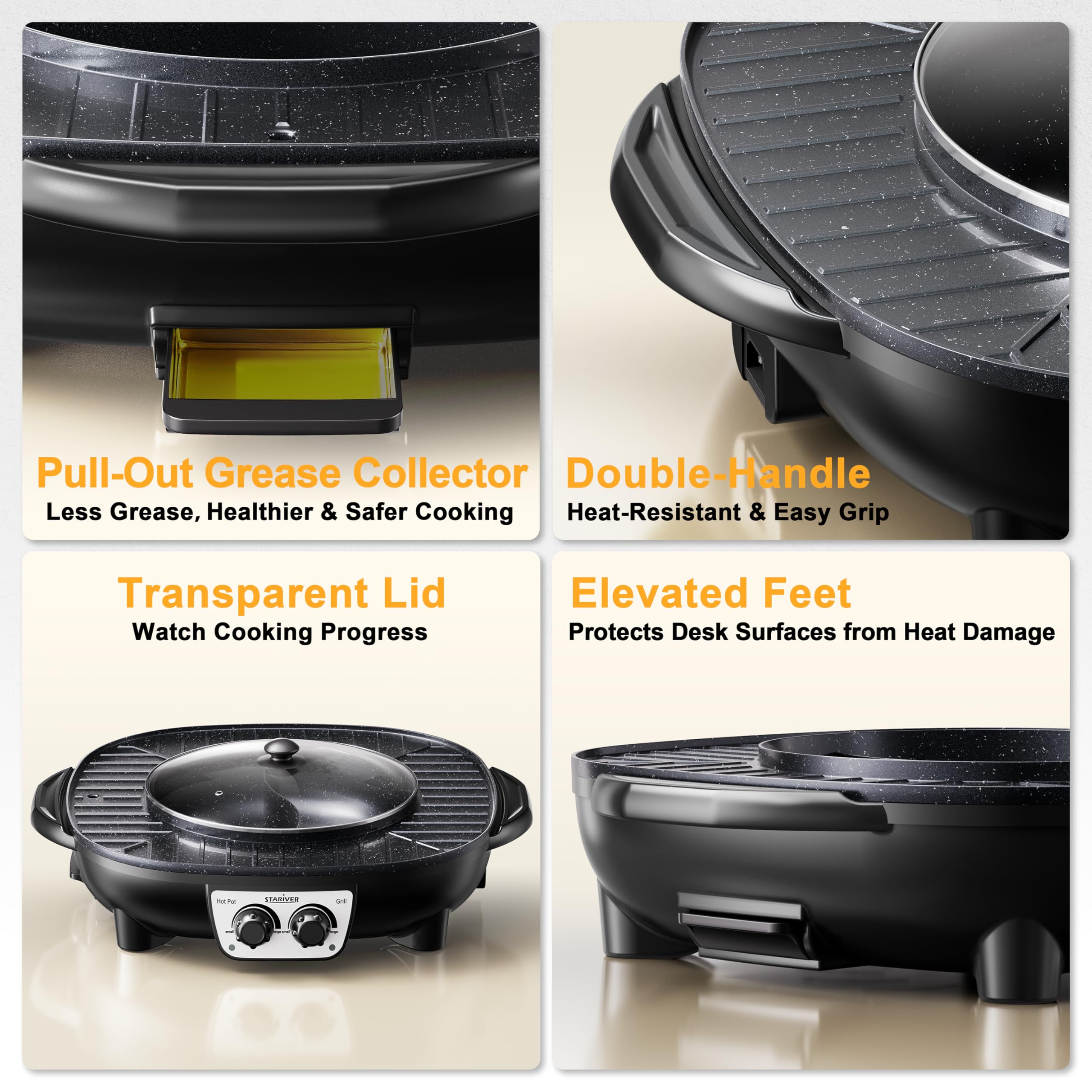 Stariver Recolector de grasa extraíble para una cocina más limpia.