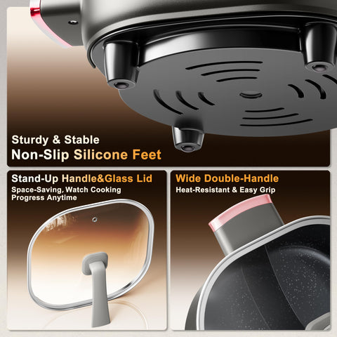 Stariver Pies de silicona antideslizantes brindan estabilidad durante la cocción.