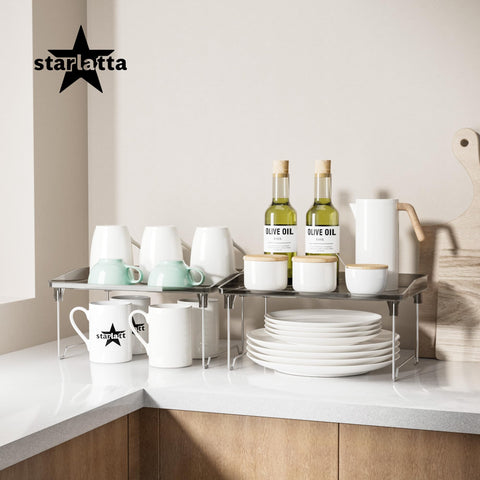 STARLATTA estantes apilables para encimera negro, ideales para especias y utensilios