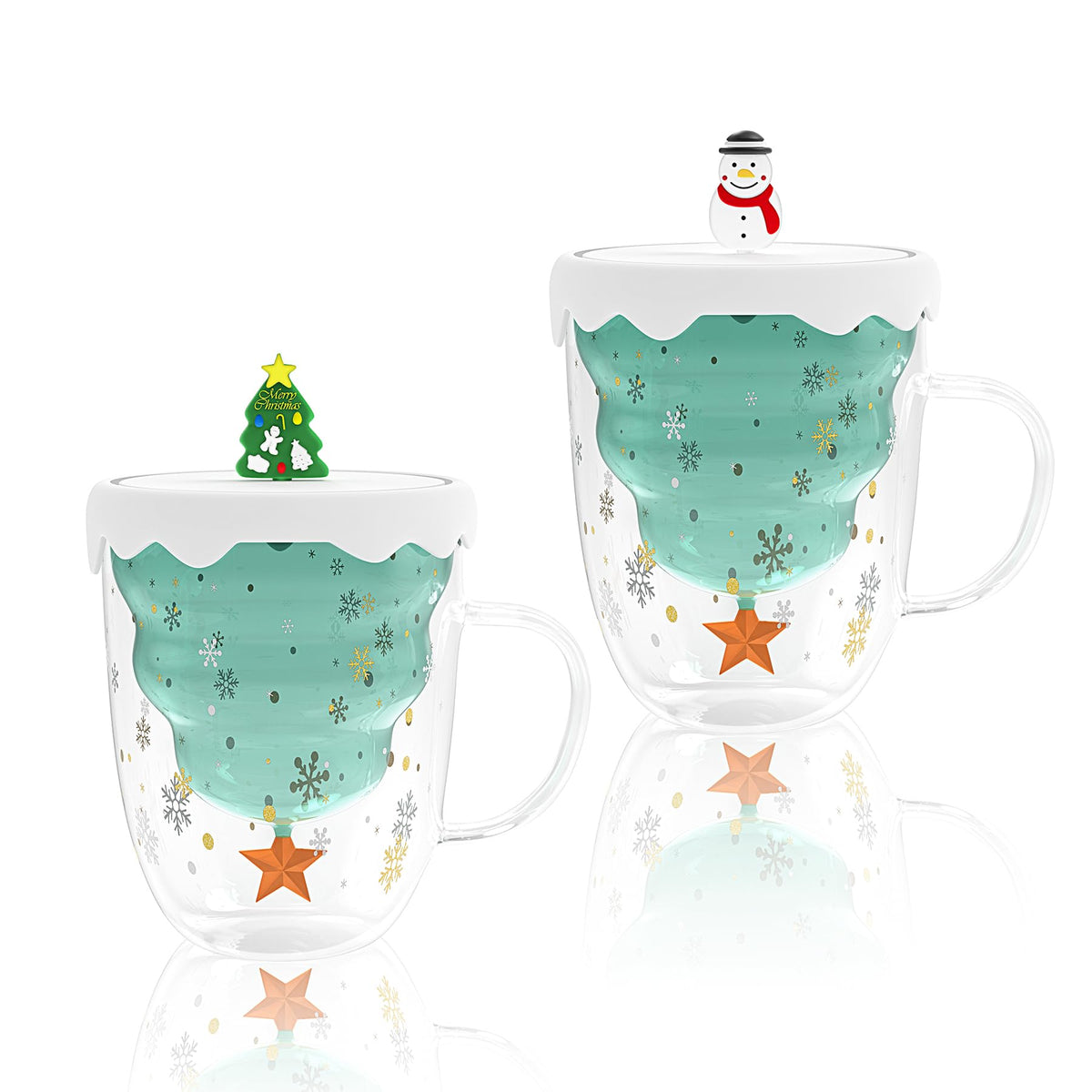 Taza navideña Starlianron de doble pared para mantener la temperatura.