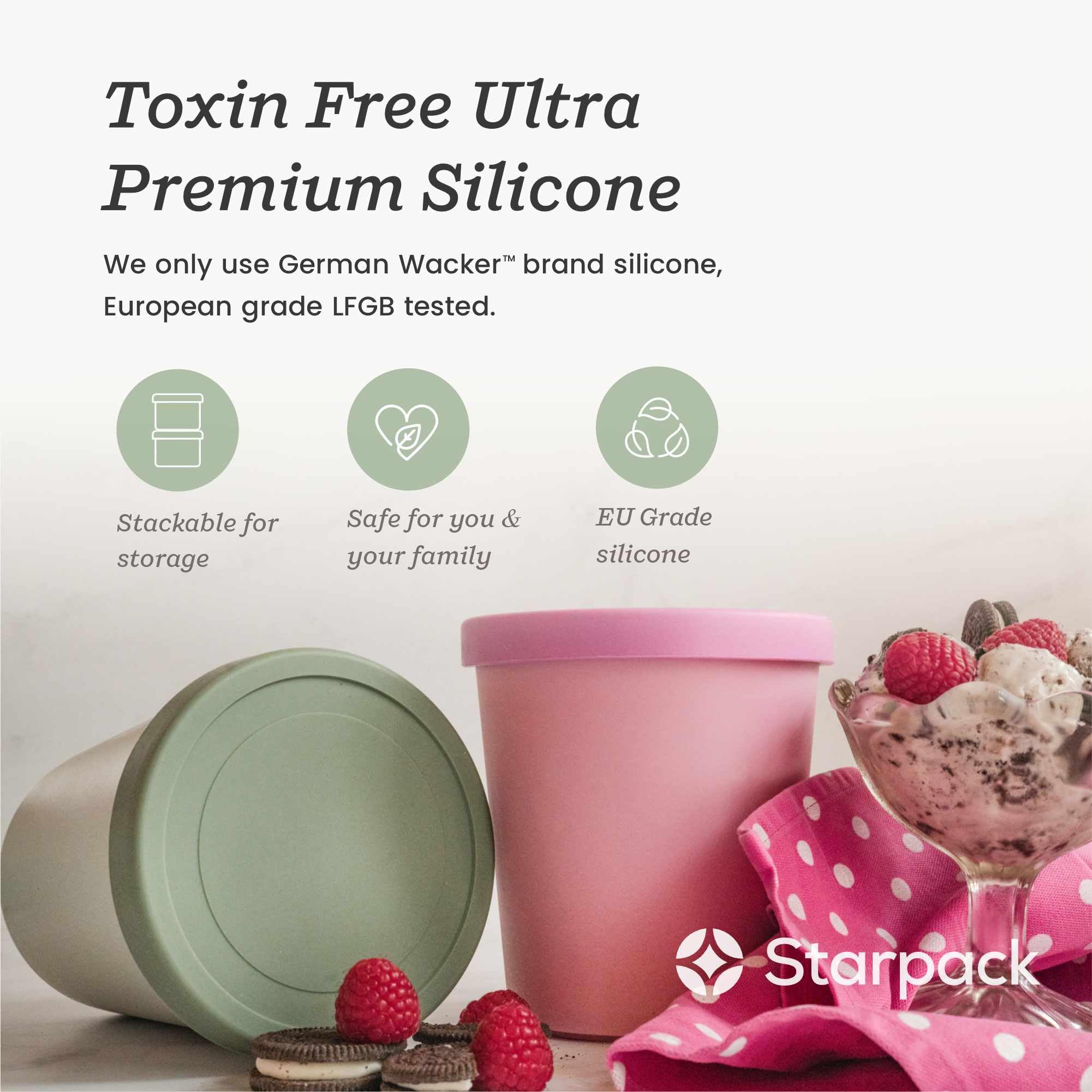 StarPack Contenedores PP Resistente, almacenamiento seguro y duradero.