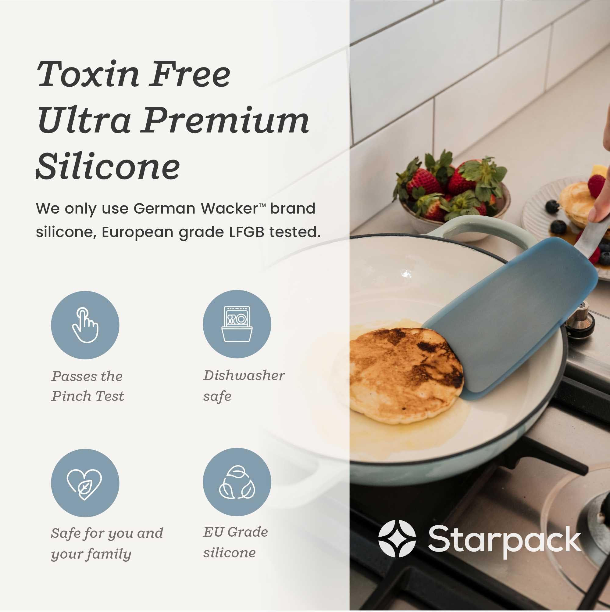StarPack Home Flex & Flip tamaño mediano para voltear huevos y saltear