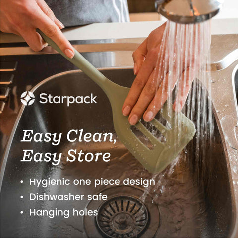Colador de pasta XL en silicona, apto para lavavajillas.
