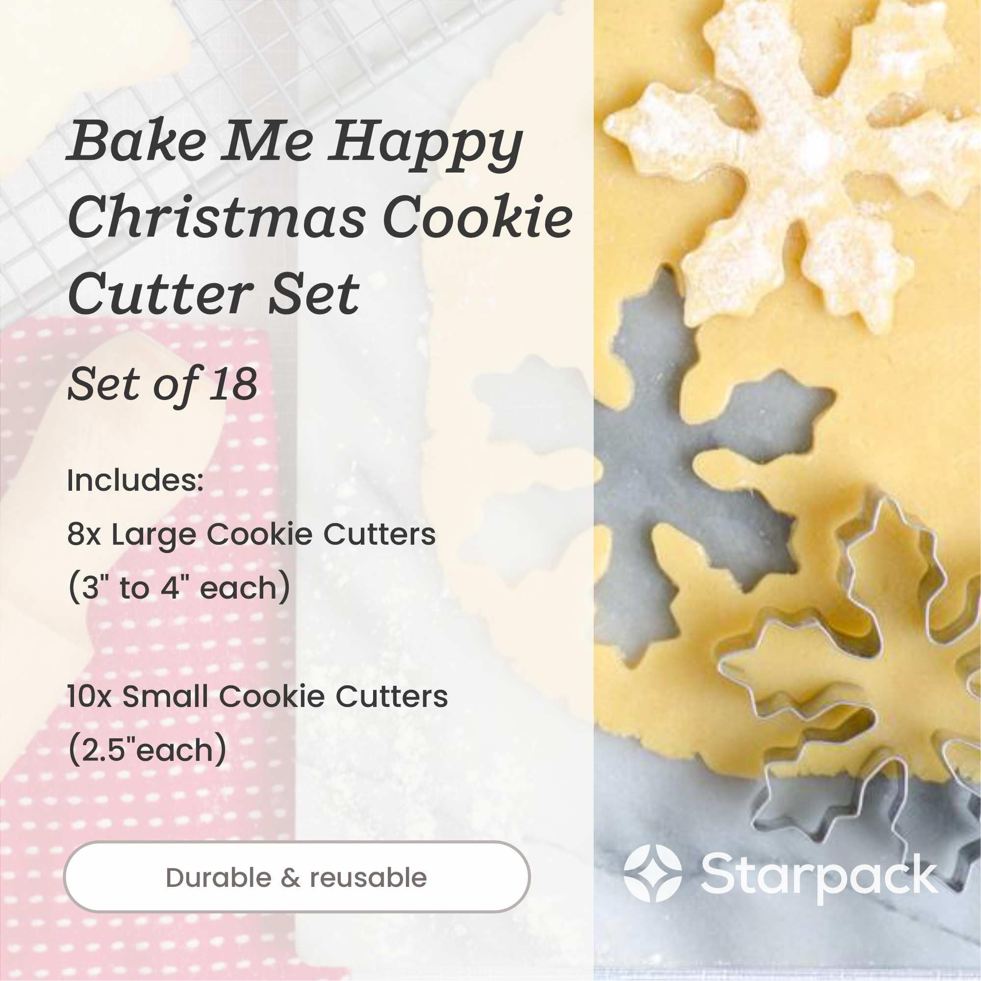 StarPack Home cortador copo de nieve para galletas de invierno