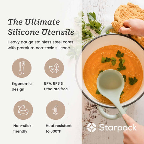 StarPack Home cuchara-espátula XL de silicona, mezcla cómoda para cocinar