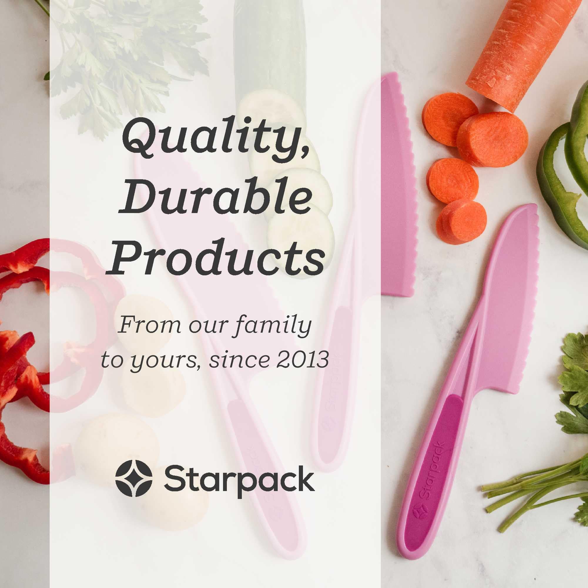 StarPack Home: cuchillo infantil grande, filo dentado para alimentos firmes.