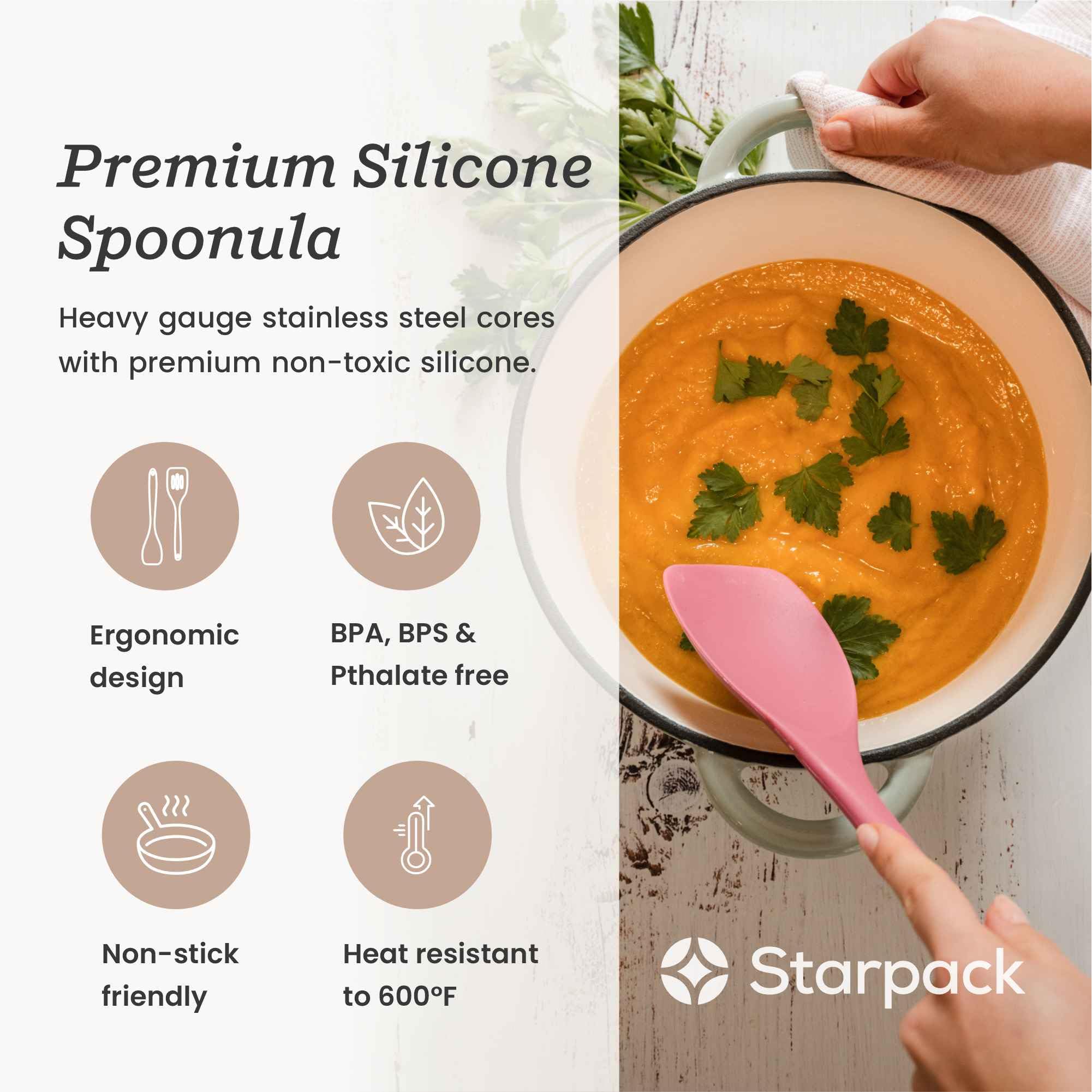StarPack Home espátula silicona diseño de una pieza para higiene y limpieza.