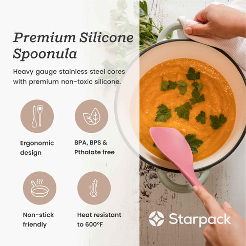 StarPack Home espátula silicona diseño de una pieza para higiene y limpieza.