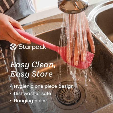StarPack Home espátula silicona mango ergonómico para mayor control al cocinar.