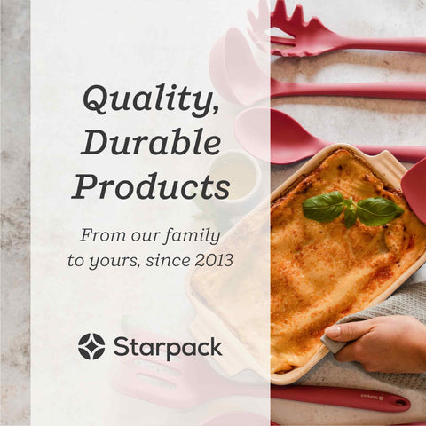 StarPack Home tenedor-pasta XL de silicona, gira la pasta sin pegar.