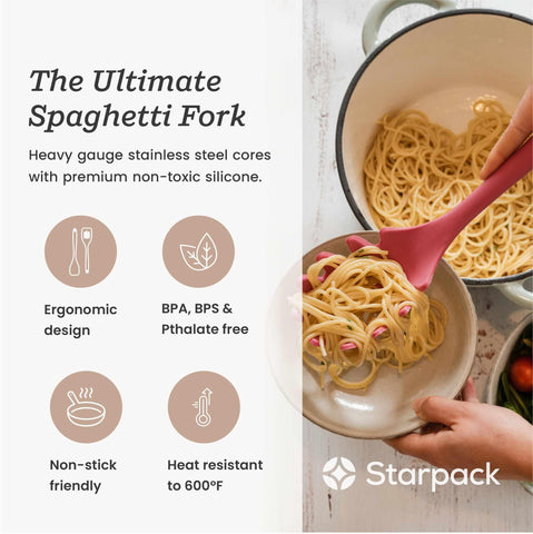 StarPack Home silicona xl para pasta, resistente a 600°F y fácil limpieza.