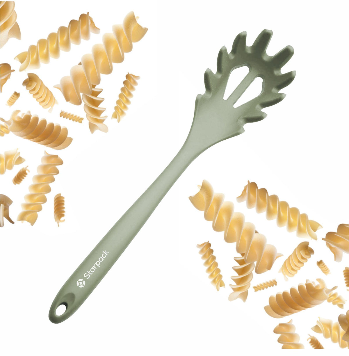 StarPack Home tenedor XL para pasta de silicona para espagueti, evita rayar sartenes.