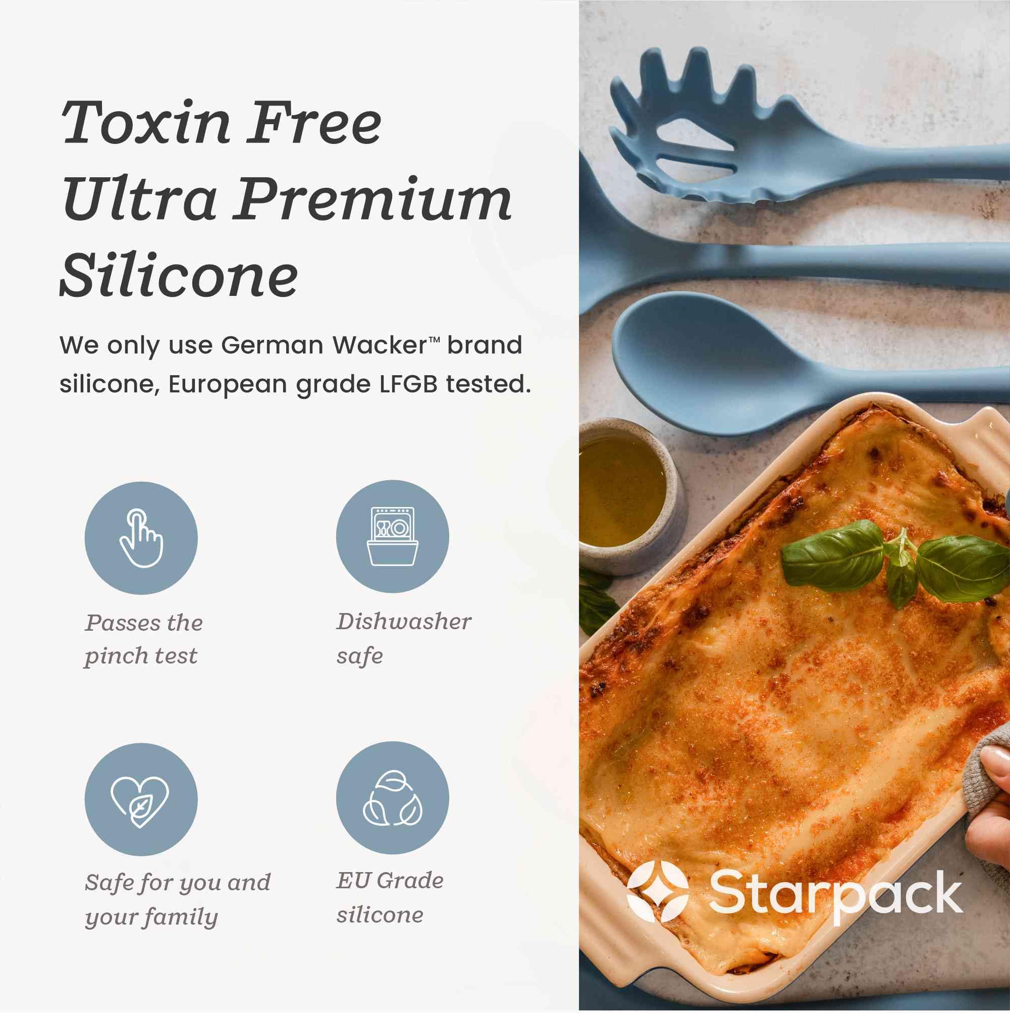 StarPack XL tenedor pasta silicona interior acero inoxidable duradero