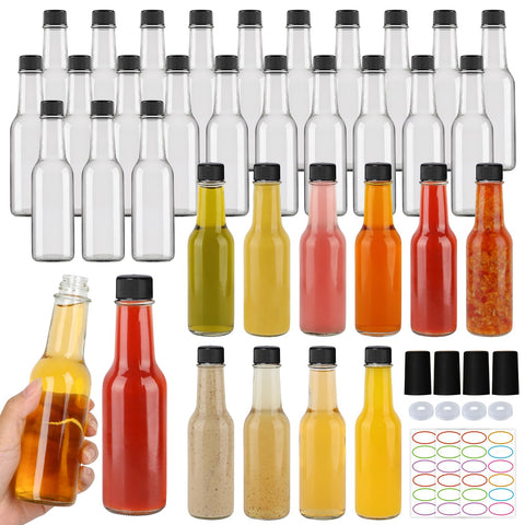 Botellas STARSIDE de vidrio claro 5 oz para salsas y aceites.