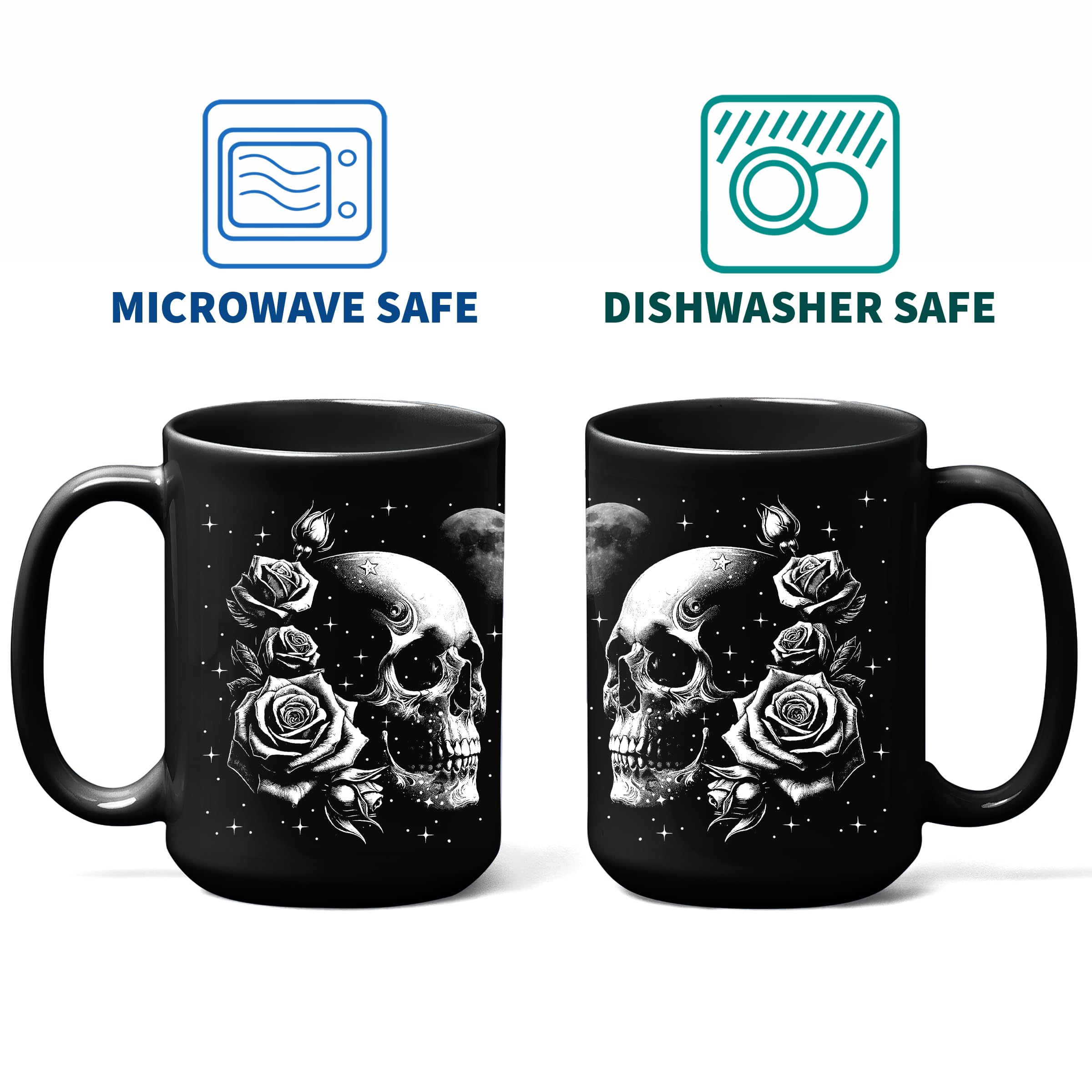 La STARTER FLUID taza cráneo es apta para microondas, facilitando calentamientos rápidos.