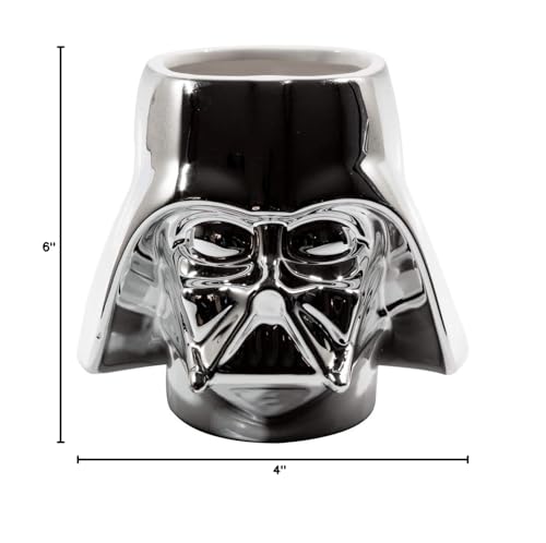 Star Wars Darth Vader taza interior y exterior cromado, estilo premium.