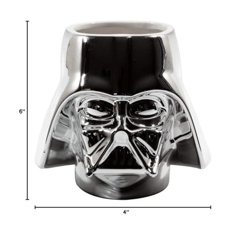 Star Wars Darth Vader taza interior y exterior cromado, estilo premium.