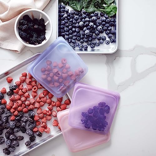 Stasher contenedor reutilizable para alimentos, reduce residuos.