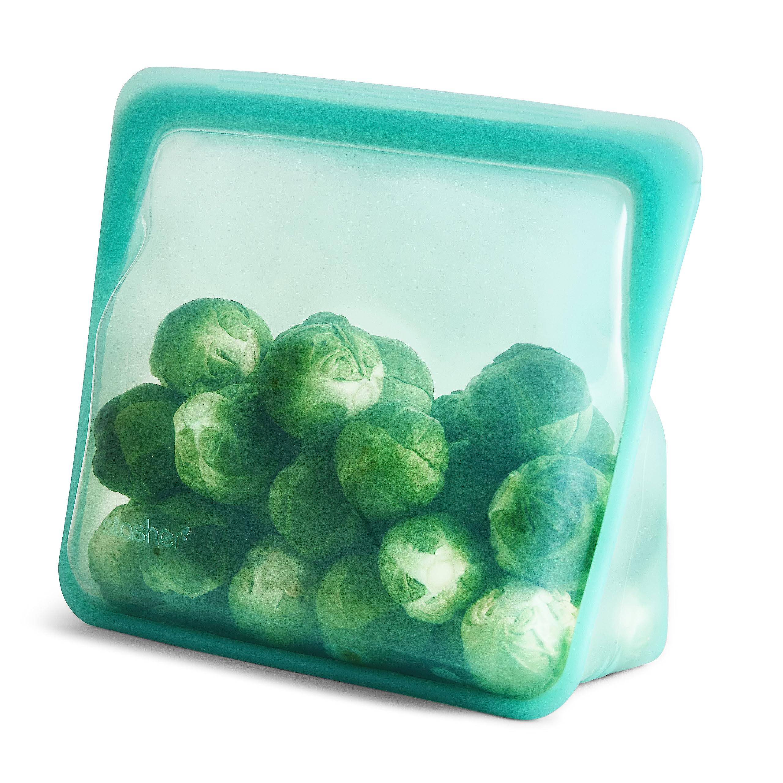 Stasher bolsa silicona base vertical azul para almacenamiento seguro de alimentos